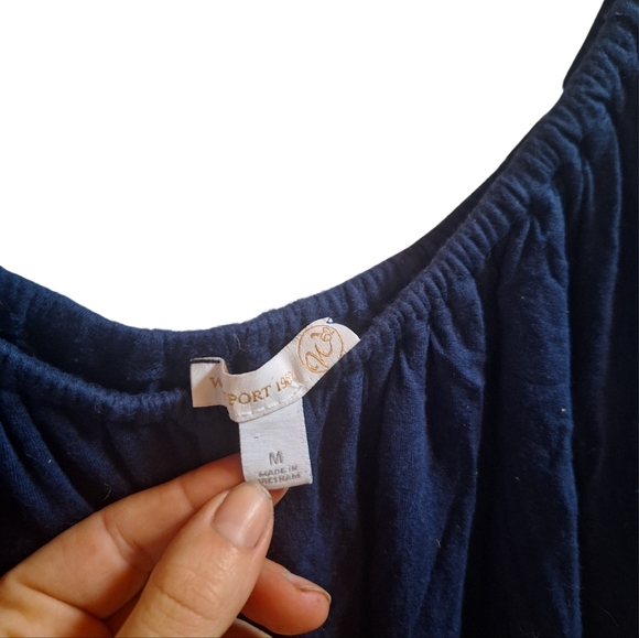 Navy Blue Westport Blouse- Size Medium Flutter Sleeve - Picture 2 of 4